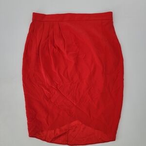 Amanda Uprichard Red 100% silk wrap skirt size Large